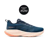 Championes de running American Sport modelo Aubrey, de color azul marino con suela alta en tonos salmón y naranja, con capellada de malla transpirable.