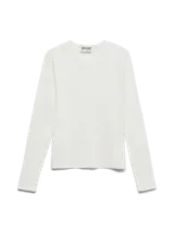 Camiseta de manga larga básica con cuello redondo y calce ajustado.