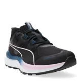 Championes Puma Puma Lite de running, color negro con detalles en azul y rosa.