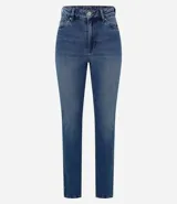 Pantalón de jean de corte recto con tiro medio.