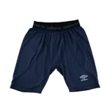 Bermuda térmica de compresión color azul marino, con cintura elástica con logo de la marca y logo Umbro estampado en la pierna.