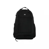 Mochila Vans Resolute negra con múltiples compartimentos y logo de la marca en el frente.