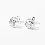 Par de caravanas de plata 925 con circonia engarzada.