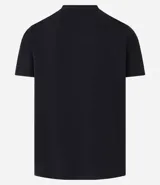 Remera slim negra de algodón peruano con cuello en V y manga corta.