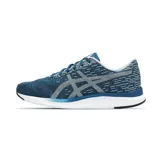 Championes Asics modelo Streetwise, color negro con detalles en gris y suela blanca. Diseño deportivo con tejido transpirable y logo lateral característico de la marca.