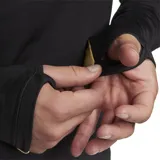 Camiseta de entrenamiento Nike Strike negra con detalles dorados en cuello y hombros, cierre parcial con cremallera y logo de la marca bordado en el pecho.