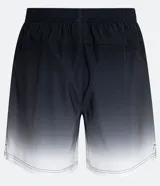 Bermuda deportiva de poliéster con estampado degradado, cintura elástica y cordón de ajuste.