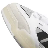 Championes Adidas ADI2000 color blanco con detalles en negro y gris. Zapatillas de estilo urbano con las tres tiras características de Adidas en los laterales.