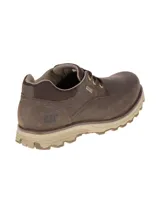 Zapato de cuero nobuk impermeable color marrón, con cordones, entresuela de amortiguación ligera y suela de goma duradera para mayor tracción.