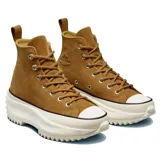 Zapatillas Converse Run Star Hike color marrón con plataforma blanca y suela dentada.