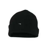Gorro de lana negro con logo de Diadora bordado en blanco.
