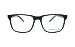 Lentes Nazareno Corsini modelo 0120/55, con armazón rectangular de acetato color negro mate.