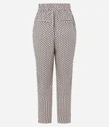 Pantalón fluido de crepé con estampado geométrico, lazo en la cintura y corte pijama.