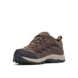 Championes de trekking Columbia modelo Crestwood Waterproof, color marrón con detalles en negro. Fabricados con tecnología Omni-Tech impermeable y transpirable, entresuela TechLite para amortiguación y suela Omni-Grip para tracción en diversos terrenos.
