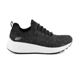 Zapatillas deportivas Skechers BOBS Sport Sparrow 2.0 Wind Chime, color negro jaspeado, estilo slip-on con cordones elásticos, capellada de tejido knit Stretch Fit y plantilla Skechers Memory Foam.