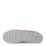 Championes urbanos New Balance modelo 373, confeccionados en una combinación de gamuza y malla en tonos rosados, con el logo 'N' característico en los laterales y suela de goma.