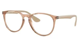 Armazón para lentes Ray Ban modelo 7046/51, color marrón claro con patillas beige.