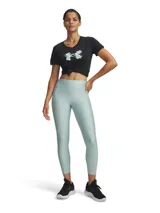 Calzas deportivas Under Armour de tiro alto, confeccionadas en tejido HeatGear ultraligero y elástico que absorbe el sudor. Presentan costuras planas ergonómicas para mayor comodidad, cintura antideslizante y bolsillo lateral.