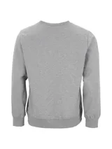 Buzo de cuello redondo y manga larga, confeccionado en tejido french terry color gris melange. Presenta un pequeño logo estampado en el pecho y puños acanalados.