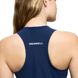 Musculosa deportiva de color azul marino, con diseño de espalda estilo nadadora y ajuste al cuerpo.