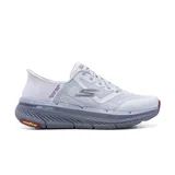 Championes deportivos Skechers Slip-ins Max Cushioning Premier 2.0 Ascendant, color gris claro con detalles en gris oscuro y suela Goodyear.