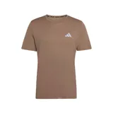 Remera deportiva Adidas modelo Adi365 Essentials, color marrón, de manga corta y cuello redondo. Presenta el logo reflectante de Adidas en el pecho.