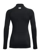 Remera de entrenamiento Under Armour de manga larga con cuello alto, confeccionada en tejido de doble capa con interior cepillado y exterior de secado rápido. Cuenta con paneles de malla en las axilas para ventilación y mangas raglán.