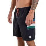 Short de baño O'Neill O'Riginals de color negro con cordón ajustable naranja en la cintura y detalles de franjas de colores en el lateral.