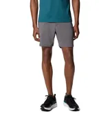 Short chino gris de corte recto, con bolsillos laterales y traseros, cierre con cremallera y botón.