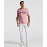 Remera rosa de algodón con estampa frontal del logo de Original Penguin.