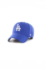 Gorra de béisbol azul con el logo de los Dodgers de Los Ángeles bordado en blanco en el frente y el logo de '47 en el lateral. Tiene visera curva y cierre ajustable de plástico.