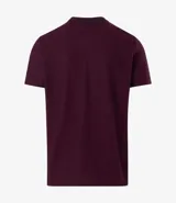 Remera de corte regular con cuello redondo y manga corta, confeccionada en una mezcla de algodón y poliéster con textura tipo colmena.