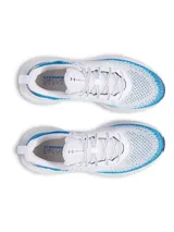 Championes de running Under Armour Infinite, con capellada de tejido de punto transpirable en degradé de blanco a azul. Presenta entresuela con tecnología de amortiguación UA HOVR y suela de goma resistente.