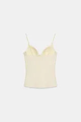 Top de estilo corset con escote corazón, confeccionado en mezcla de poliamida, con tirantes finos ajustables.