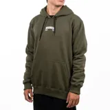 Canguro verde oscuro con capucha y bolsillo tipo canguro. Estampado pequeño con el logo de Santa Cruz en el pecho.