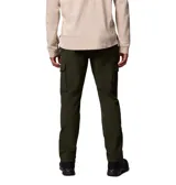Pantalón cargo de corte recto en color verde oliva, confeccionado con tecnología Omni-Shield que repele la humedad y las manchas. Cuenta con cintura elástica cómoda, múltiples bolsillos laterales con cierre a presión, bolsillos de seguridad con cremallera, bolsillos traseros y bucle de martillo.