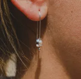 Aros colgantes de plata 925 con perla de río.
