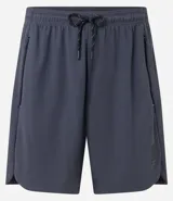 Bermuda deportiva Get Over de color azul marino, con cintura elástica ajustable mediante lazo y dos bolsillos laterales con cierre de cremallera.
