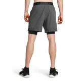 Short deportivo Under Armour Vanish Woven 2en1 para hombre, color gris con calza interior negra.