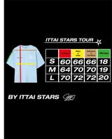 Remera celeste de corte holgado con estampado en la espalda que dice "Ittai Stars" en letras cursivas y "An Ibiza Produce" en mayúsculas.