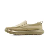 Zapato casual tipo slip-on de hombre, color beige, confeccionado en lona con suela gruesa de goma al tono.