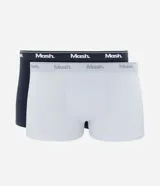 Kit de dos calzoncillos bóxer Mash, uno negro y otro gris, confeccionados en algodón con cintura elástica con logo de la marca.