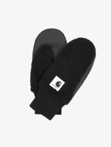 Guantes manoplas Carhartt WIP Orla con estampado animal print en tonos marrones, negros y verdes. Confeccionados en tejido polar suave y puños acanalados negros.