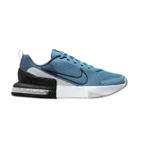 Championes de entrenamiento Nike Max Alpha Trainer 6, color azul con detalles en negro y blanco. Presentan una estructura de malla transpirable, el logo Swoosh en el lateral y unidad Max Air en el talón para mayor amortiguación.