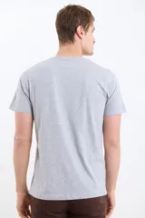 Remera de hombre color terracota, de manga corta y cuello redondo, con un pequeño logo bordado en el pecho.