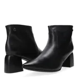 Botas de caña corta Bottero, confeccionadas en cuero metalizado color plateado, con punta fina y taco cuadrado bajo.