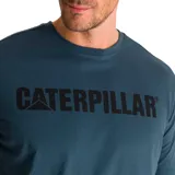 Remera de hombre color azul petróleo con logo de Caterpillar estampado en negro en el pecho. Corte clásico y mangas cortas.