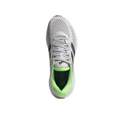 Championes Adidas Supernova 2.0 color gris con detalles en verde y negro, ideales para running.