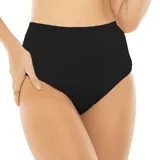 Bombacha de tiro alto color arena, con sutil textura en la tela y elástico ancho en la cintura.