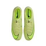 Championes de fútbol Nike Zoom Mercurial Vapor 16, color verde lima con detalles en negro y tapones en color naranja. Diseño aerodinámico con tecnología Air Zoom para mayor amortiguación.